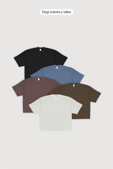 Remera Boxy Fit x 5