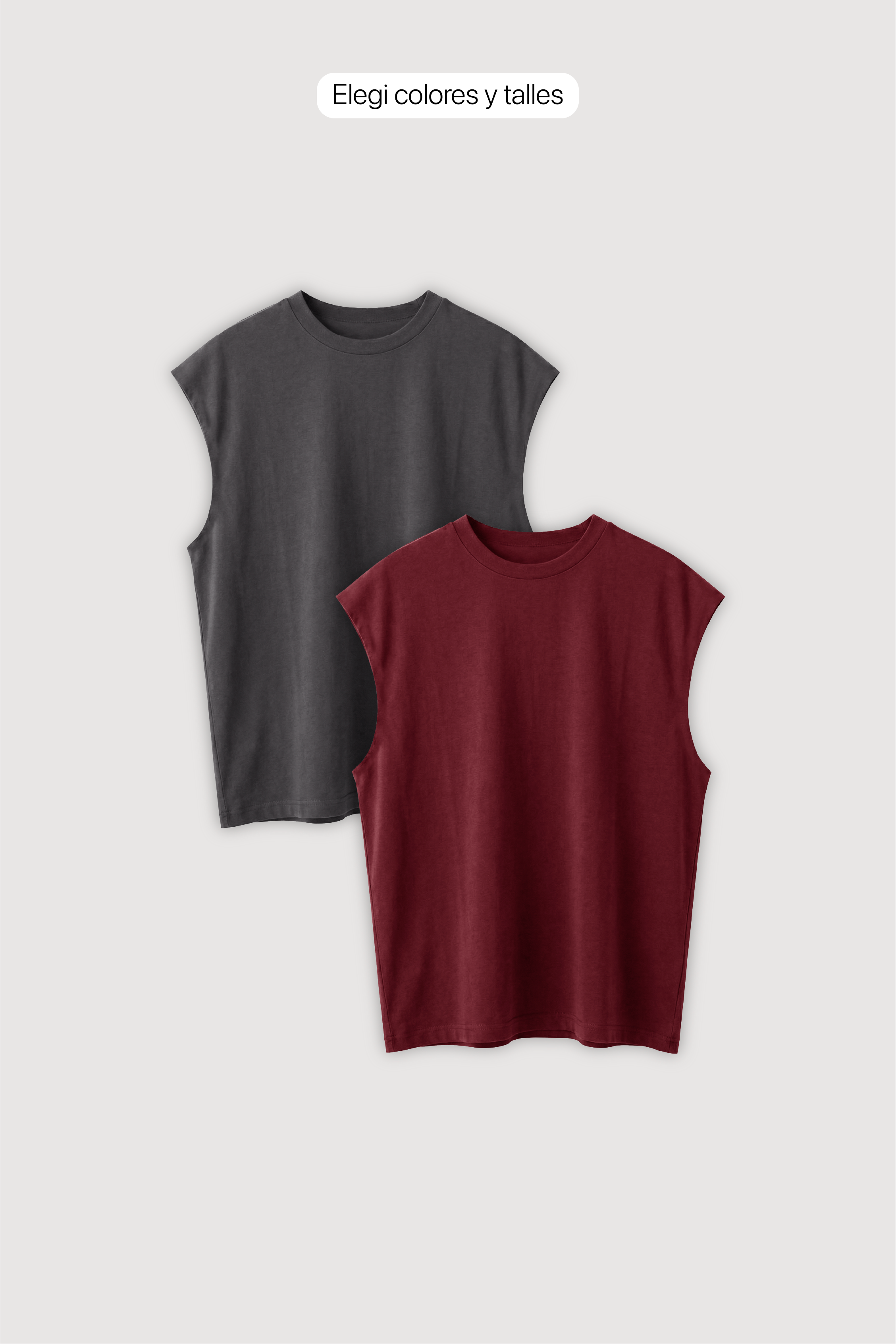 Remera Sin Mangas x 2