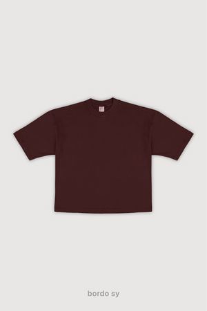 Remera Boxy Fit Mujer - Bordo Sy