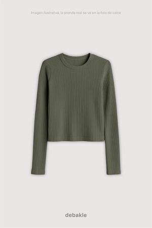 Remera Ribb Manga Larga Crop - Debakle
