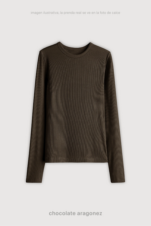 Remera Ribb Manga Larga - Chocolate Aragonez