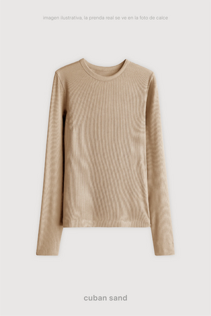 Remera Ribb Manga Larga - Cuban Sand