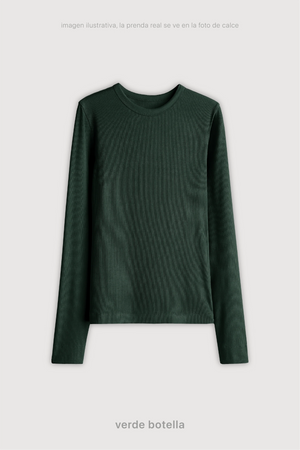 Remera Ribb Manga Larga - Verde Botella