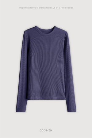 Remera Ribb Manga Larga - Cobalto