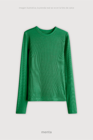 Remera Ribb Manga Larga - Menta
