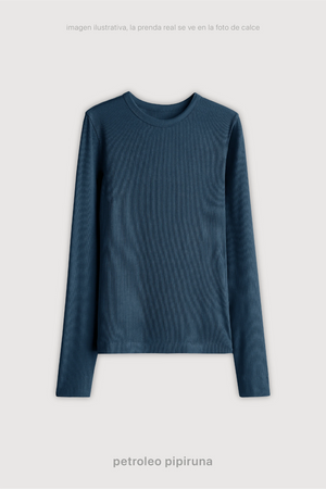 Remera Ribb Manga Larga - Petroleo Pipiruna