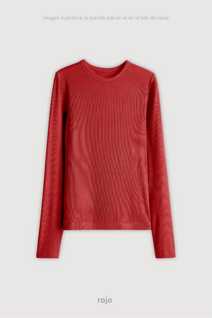 Remera Ribb Manga Larga - Rojo