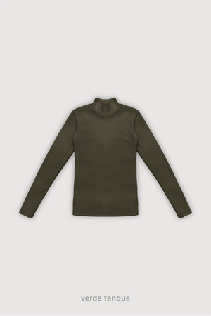 Polera Ribb - Verde Tanque