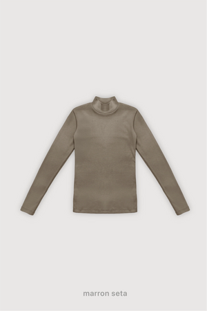 Polera Ribb - Marron Seta
