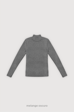 Polera Ribb - Melange Oscuro