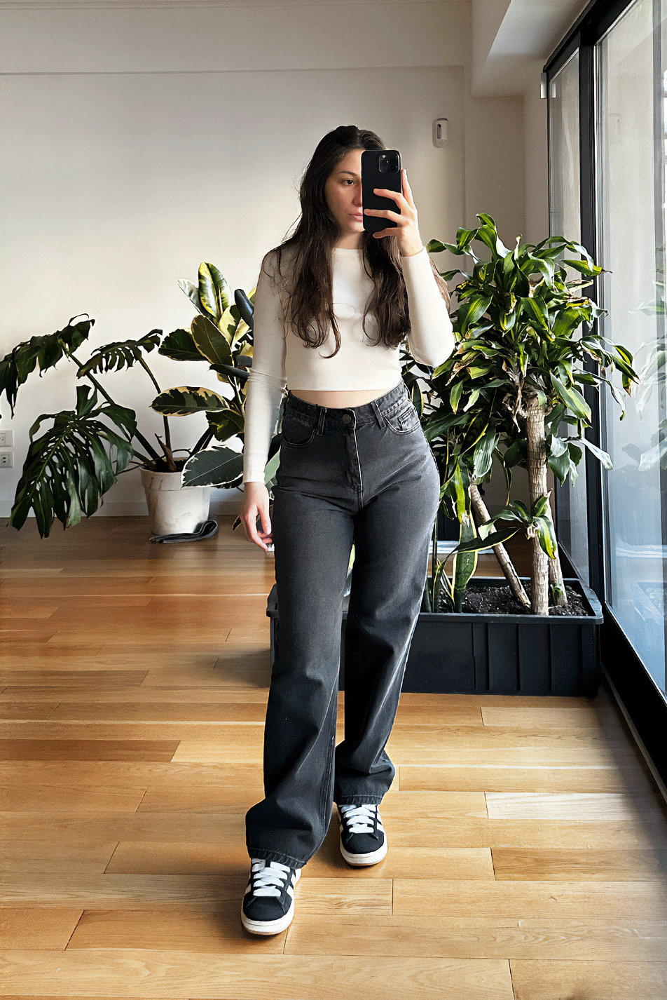 Jean Straight Old Black Mujer