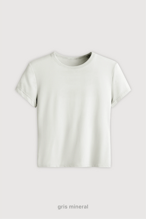 Remera Baby Tee Midi - Gris Mineral