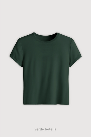Remera Baby Tee Midi - Verde Botella