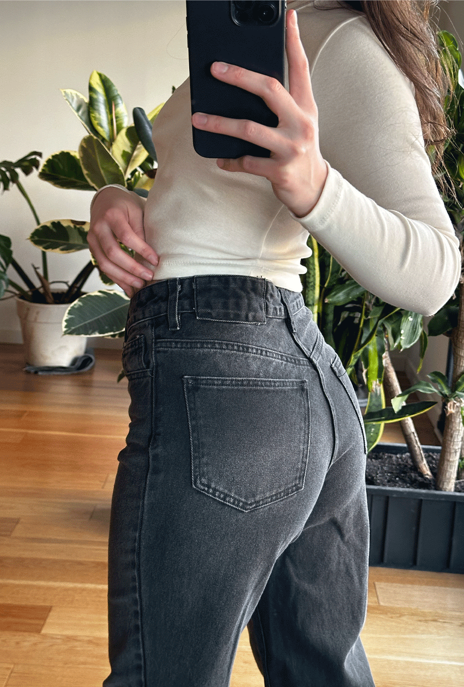 Jean Straight Old Black Mujer
