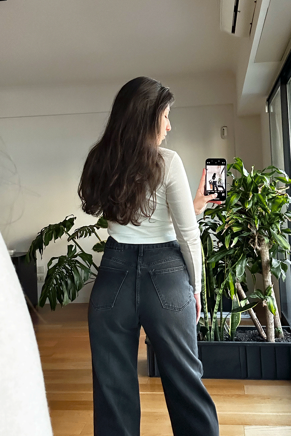 Jean Straight Old Black Mujer