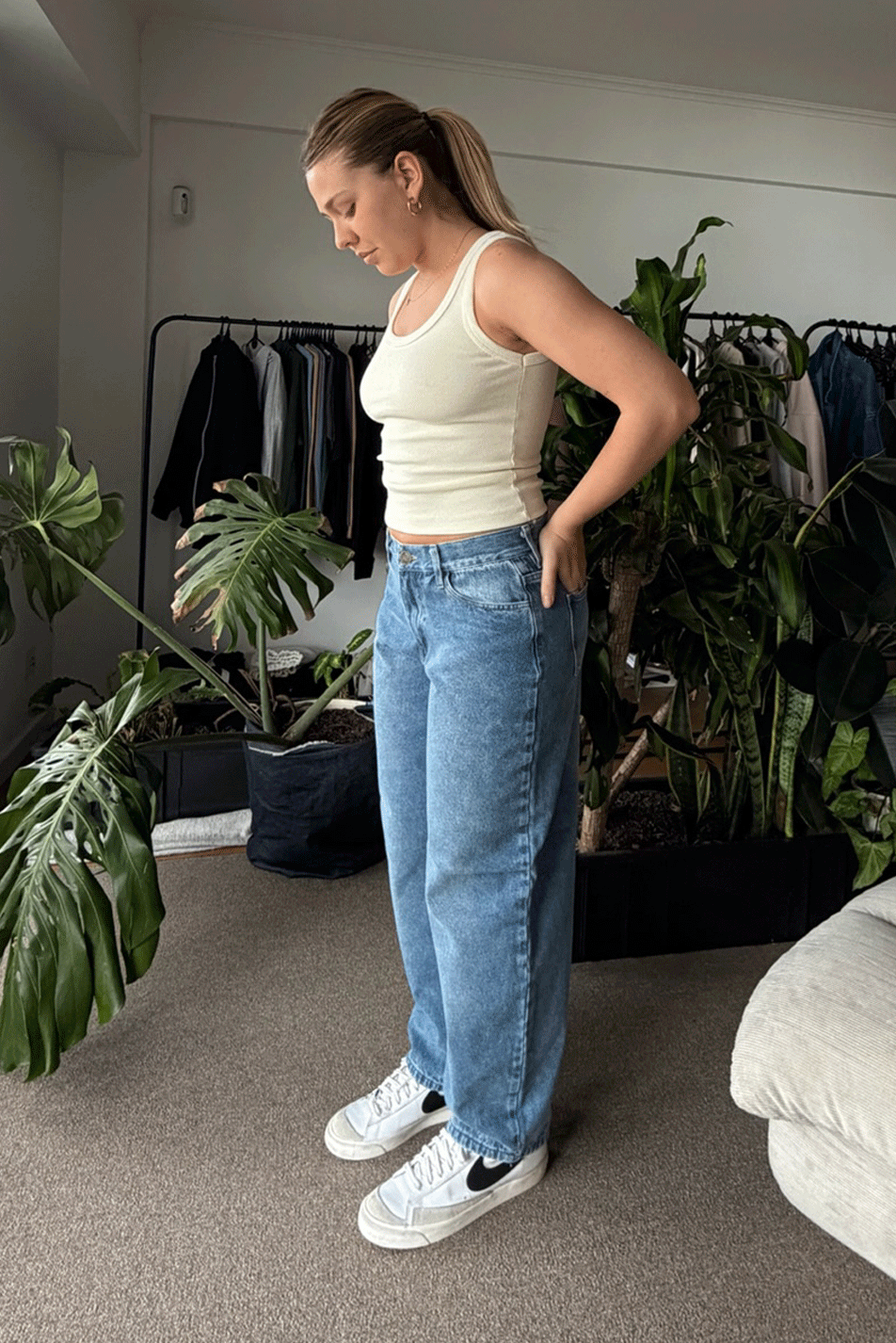 Jean Baggy Light Blue Mujer