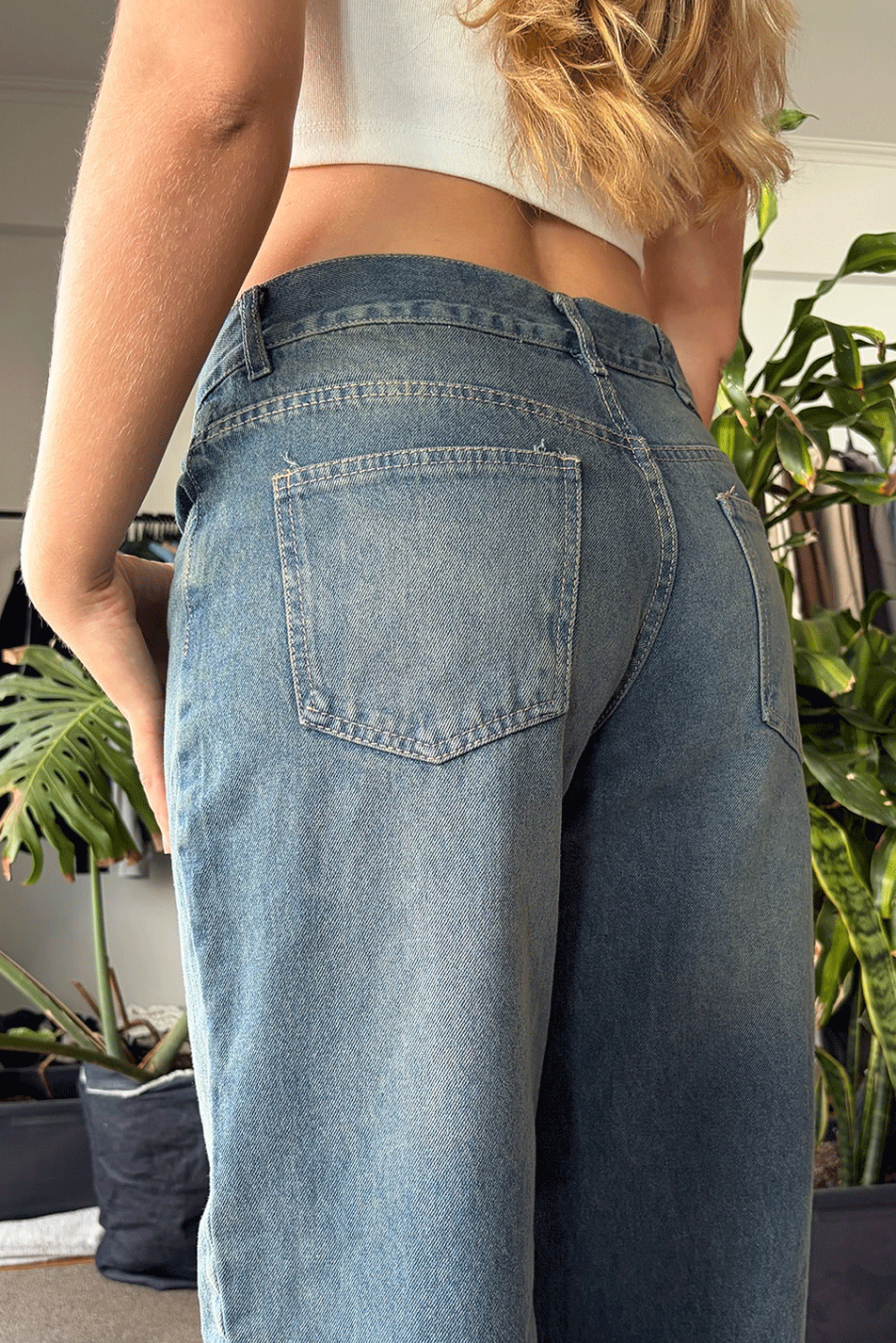 Jean Baggy Oxido Blue Mujer