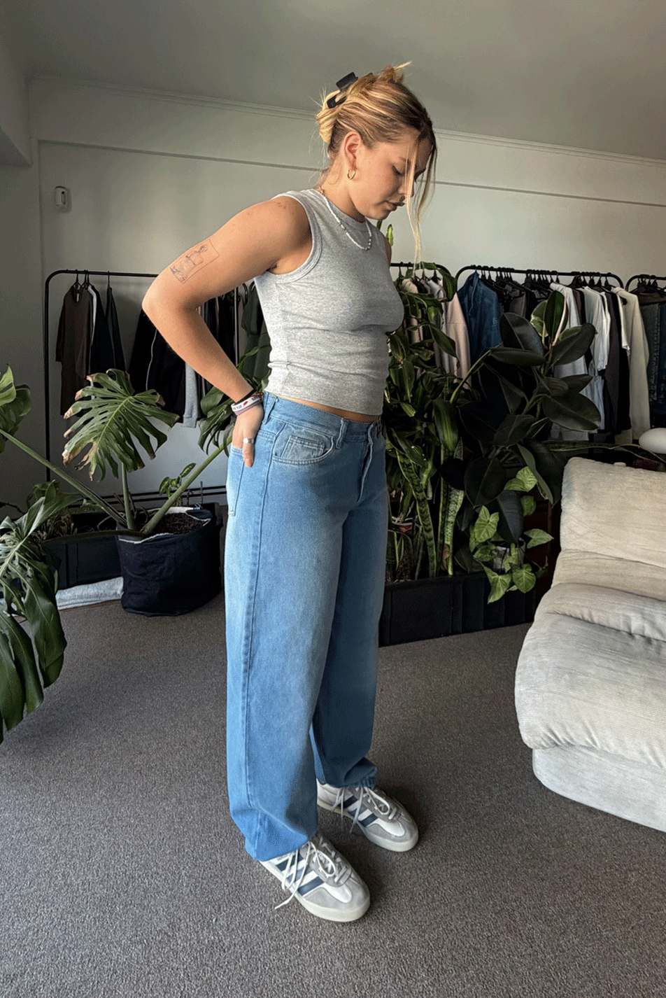 Jean Baggy Pale Blue Mujer