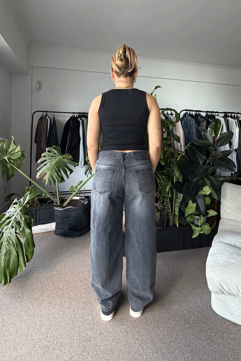 Jean Baggy Old Black Mujer