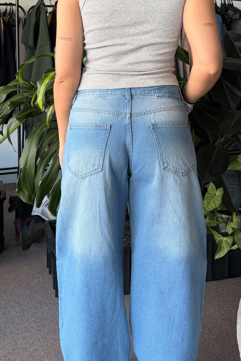 Jean Baggy Pale Blue Mujer