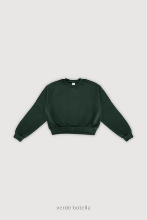Buzo Wide Cut Frisado - Verde Botella
