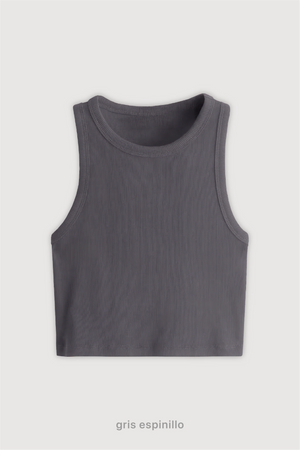 Top Ribb Basic - Gris Espinillo