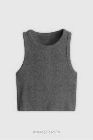 Top Ribb Basic - Melange Oscuro