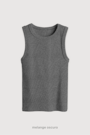 Top Ribb Midi - Melange Oscuro