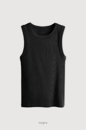 Top Ribb Midi - Negro