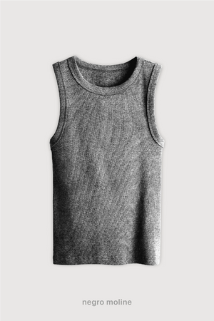 Top Ribb Midi - Negro Moline