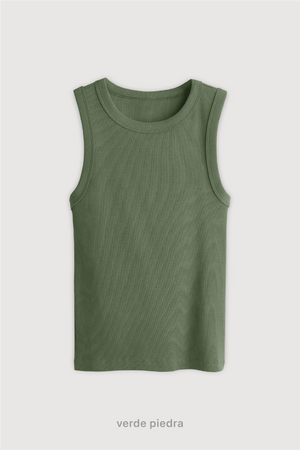 Top Ribb Midi - Verde Piedra