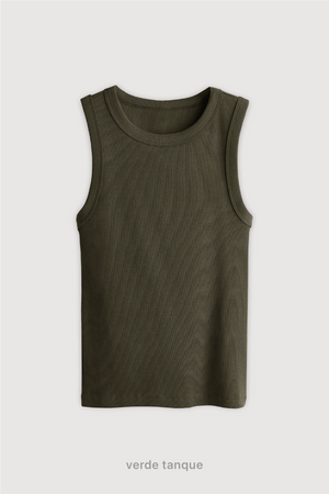 Top Ribb Midi - Verde Tanque