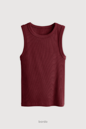 Top Ribb Midi - Bordo