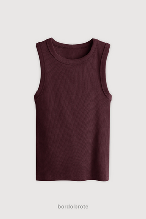 Top Ribb Midi - Bordo Brote