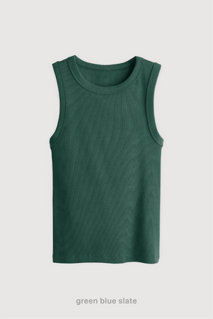 Top Ribb Midi - Green Blue Slate