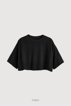 Remera Crop - Negro