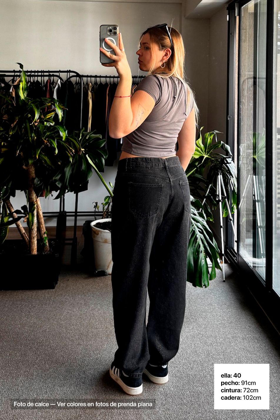 Jean Baggy Mujer Oxido Black