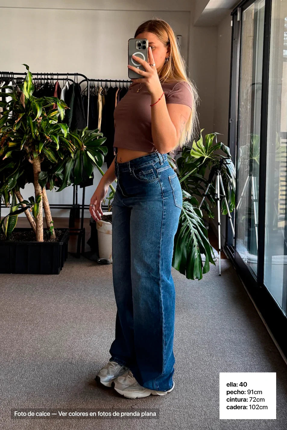 Jean Wide Leg Blue Mujer