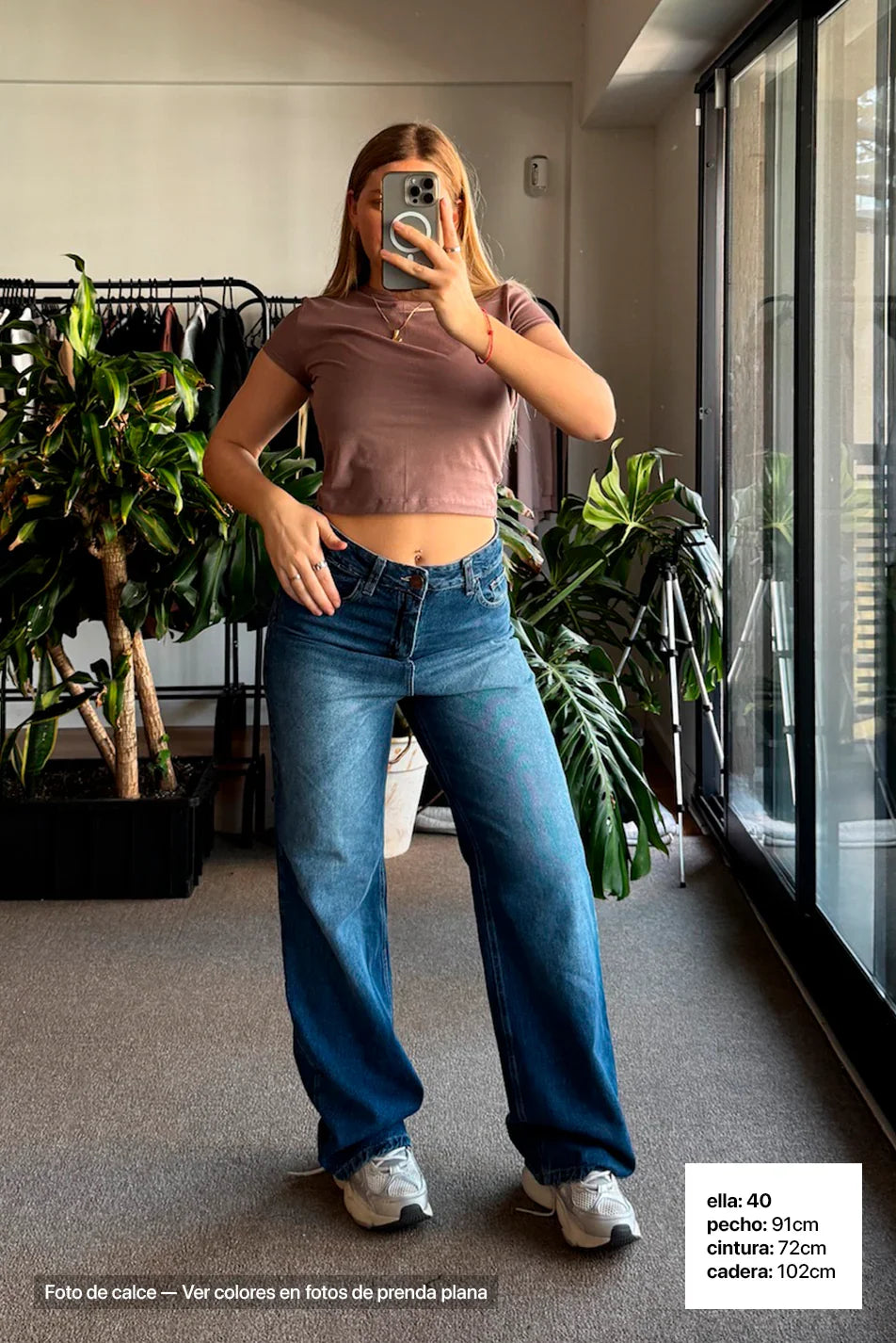 Jean Wide Leg Blue Mujer