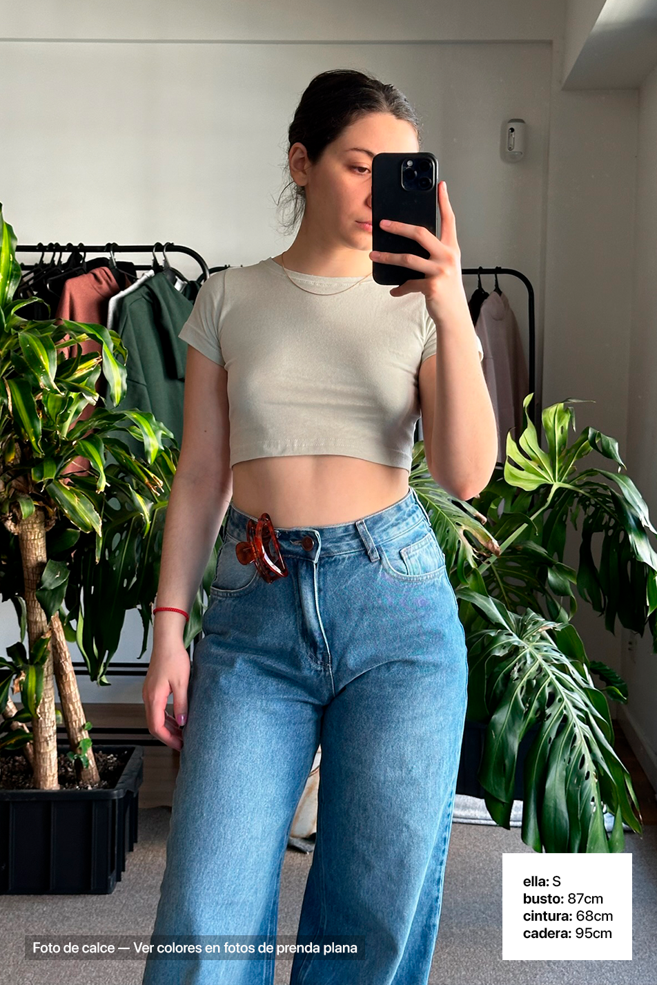 Remera Crop Top - Verde Botella