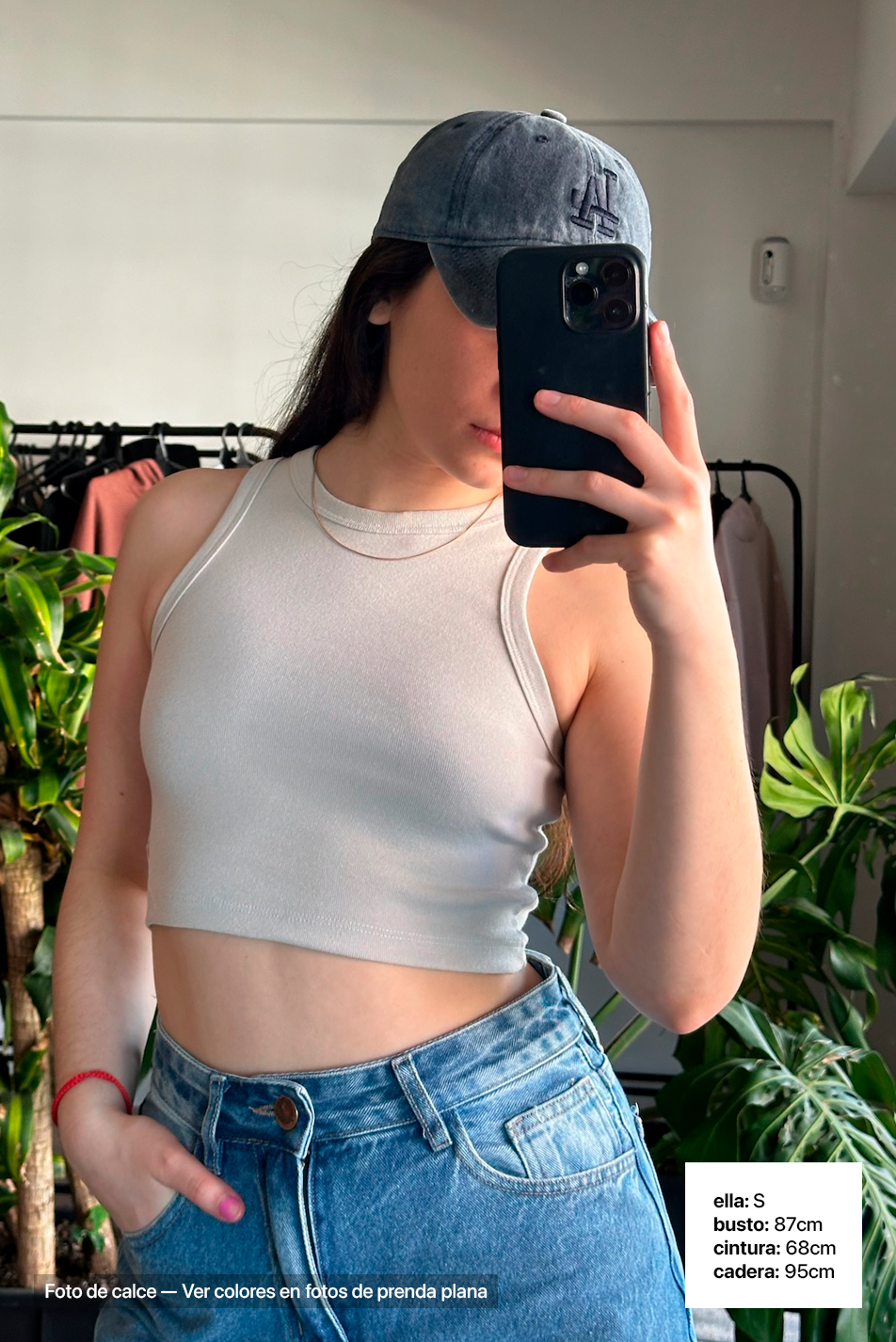 Top Ribb Basic - Gris Ceniza