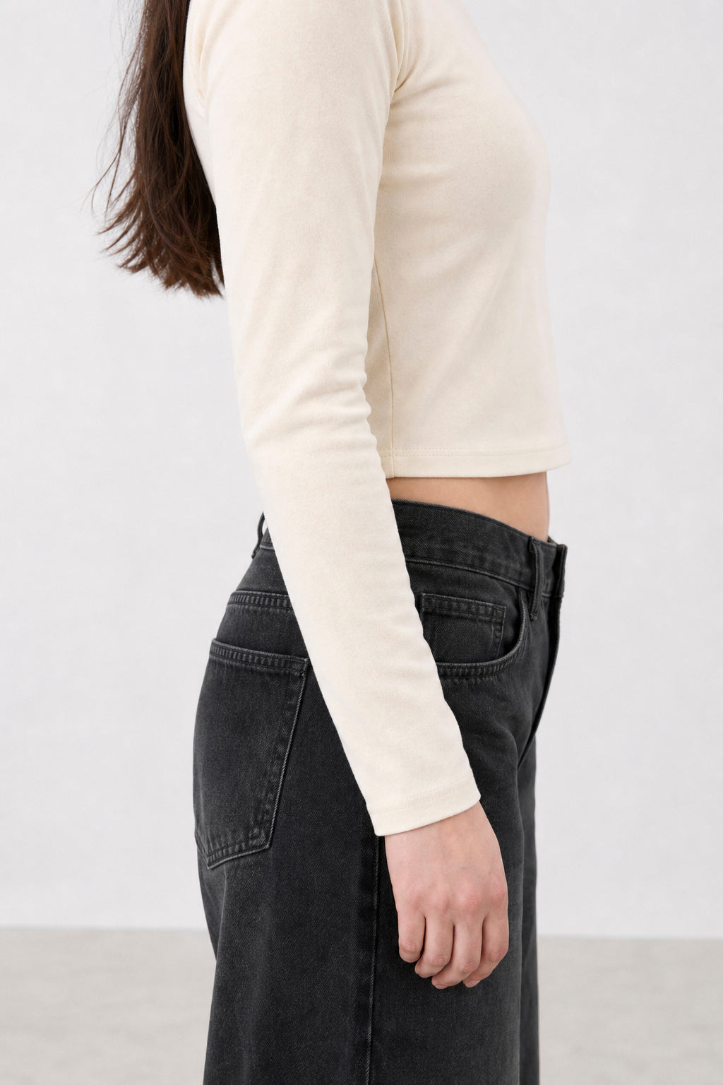 Remera Ribb Manga Larga Crop calce 4