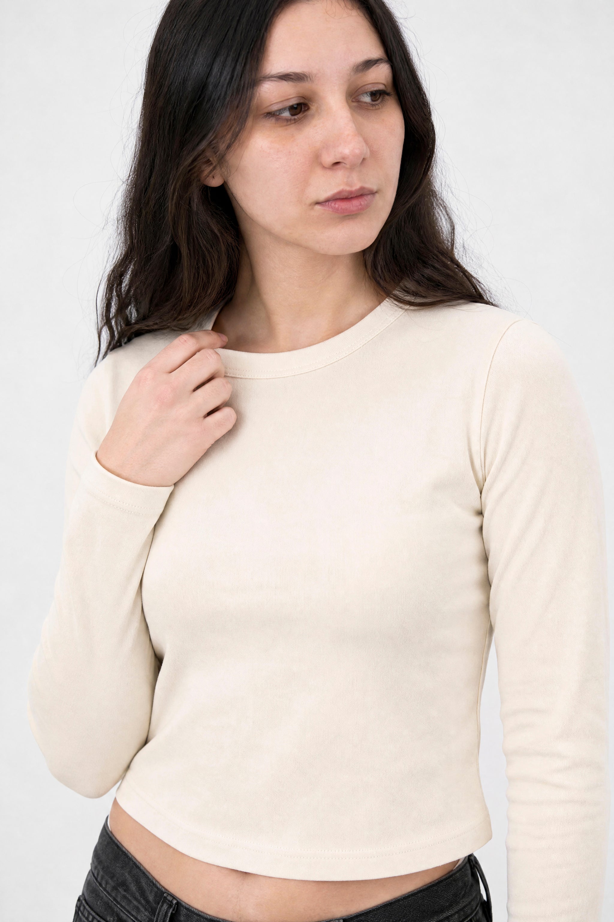 Remera Ribb Manga Larga Crop
