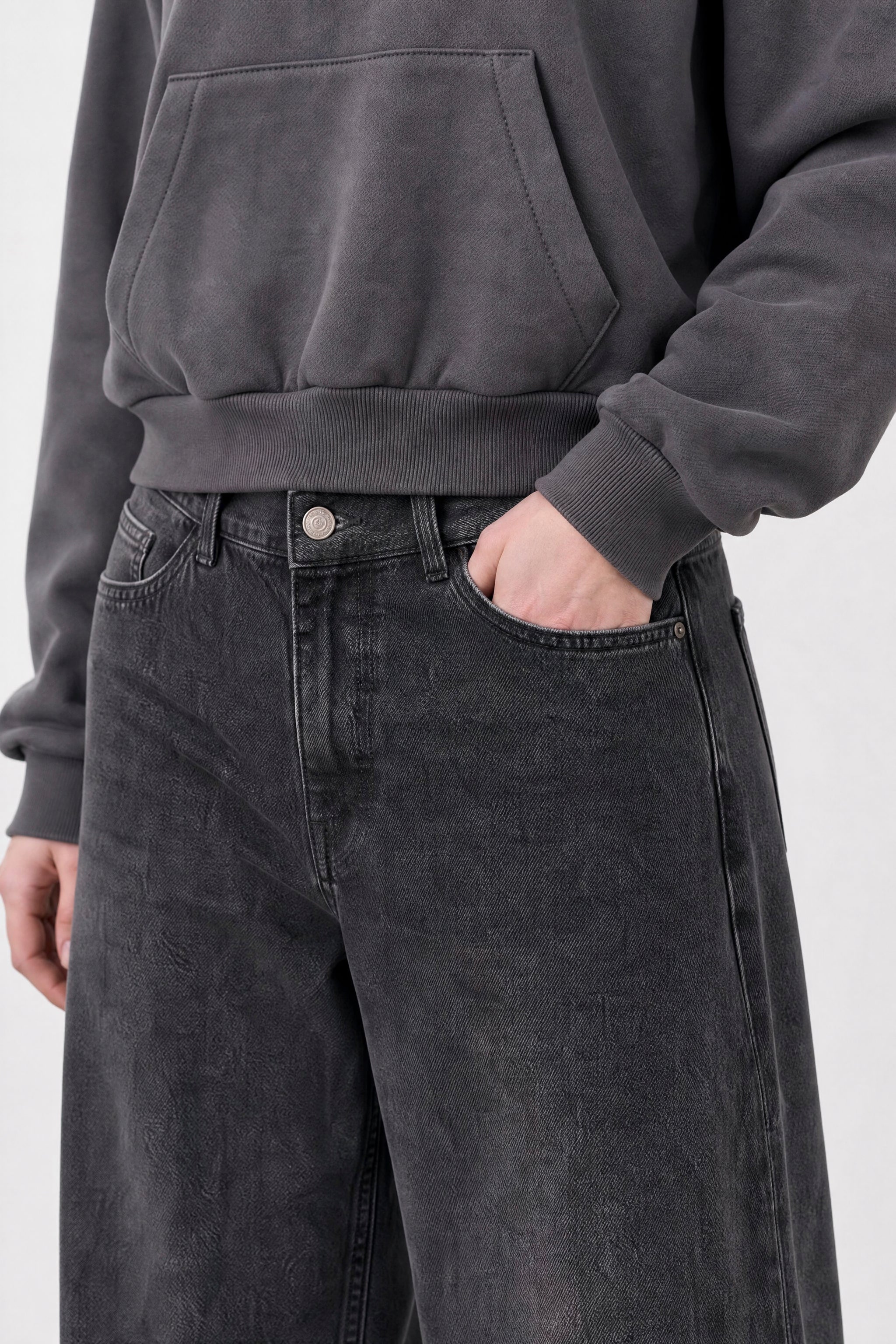 Jean Elastizado Wide Leg Old Black Mujer