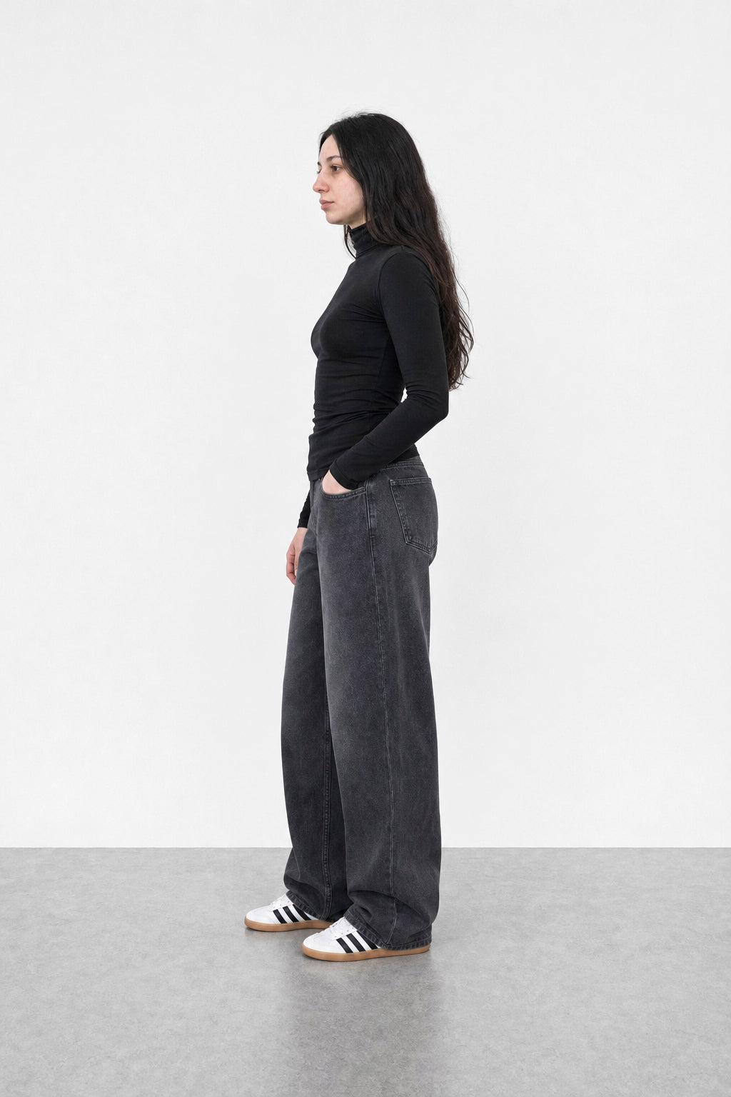 Jean Baggy Old Black Mujer