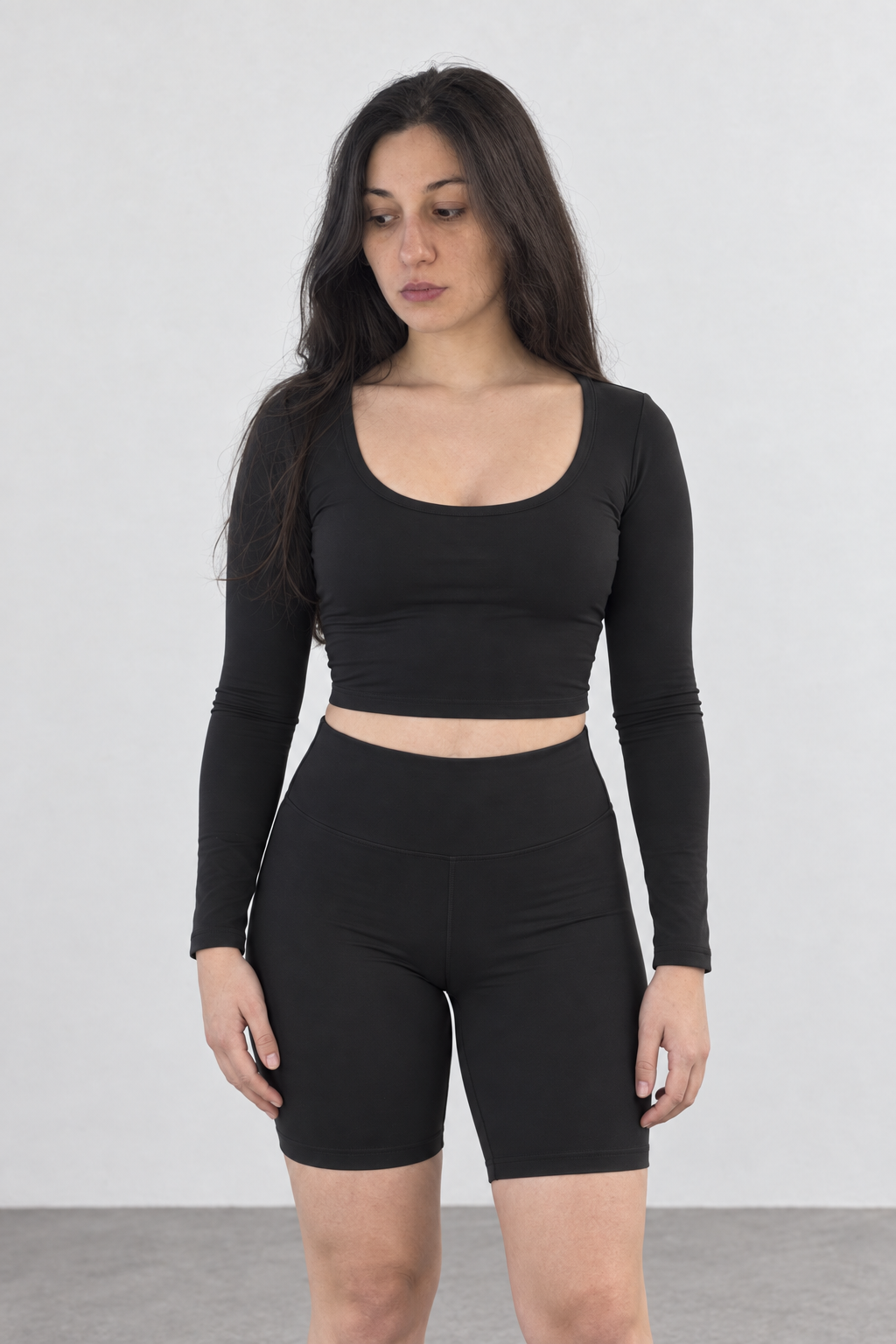 Sport Top Manga Larga - Negro