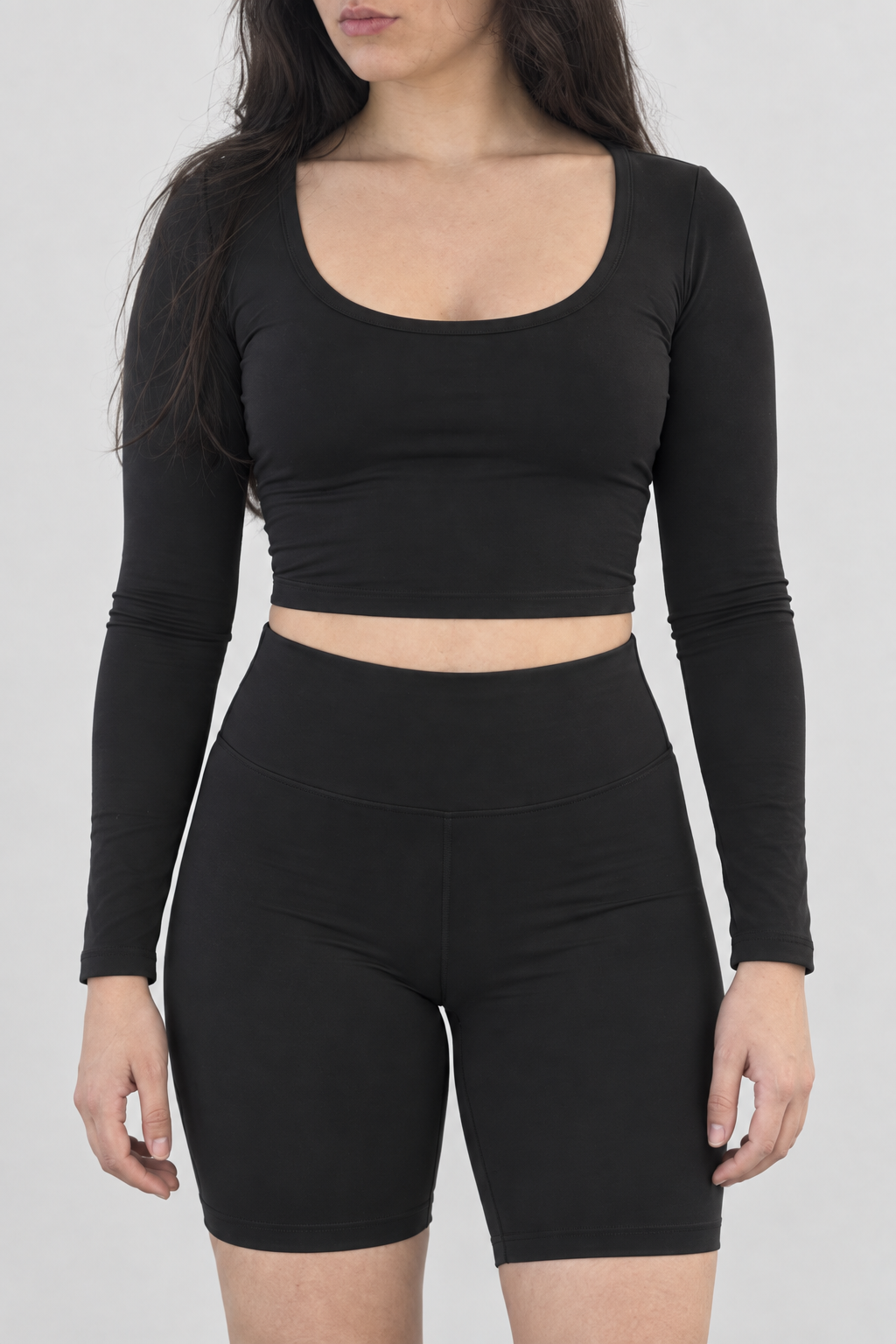 Sport Top Manga Larga - Negro