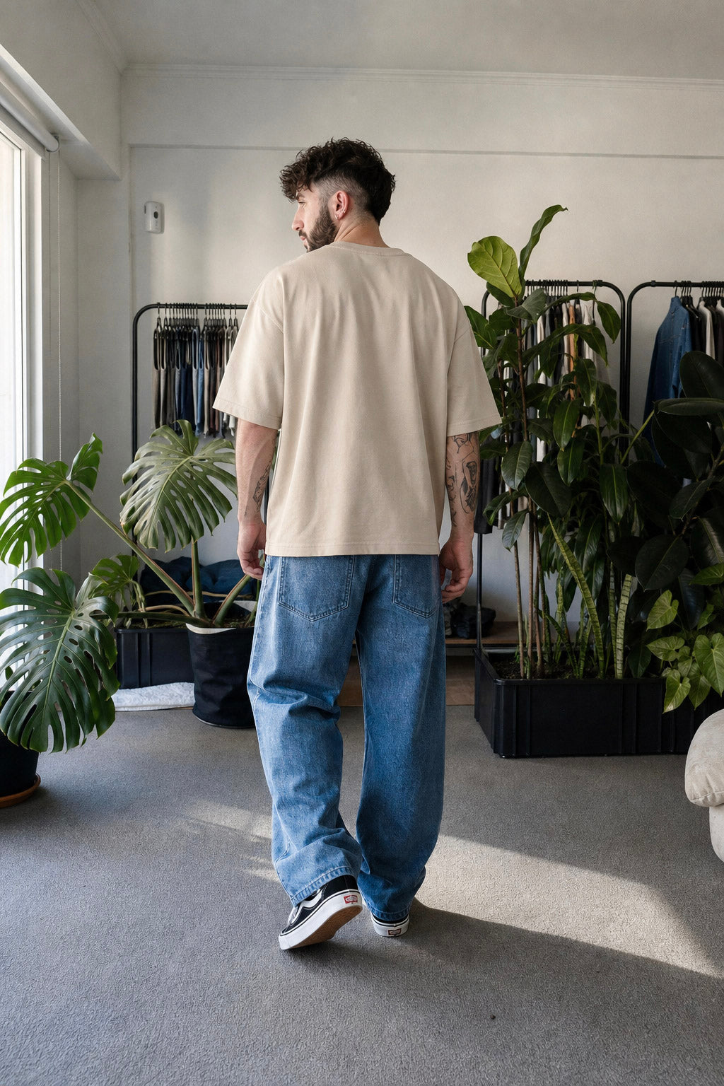 Hoodie Oversize Frisado + Jean Baggy Blue Hombre