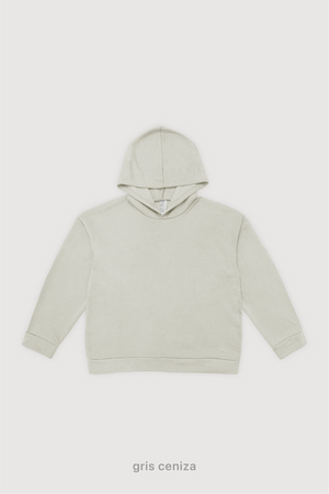 Hoodie Oversize Frisado - Gris ceniza