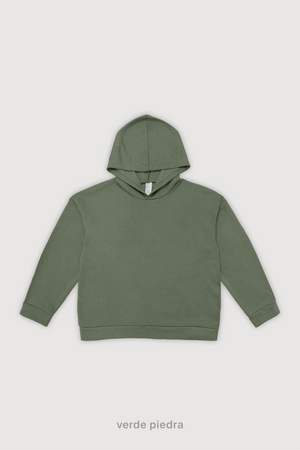 Hoodie Oversize Frisado - Verde Piedra